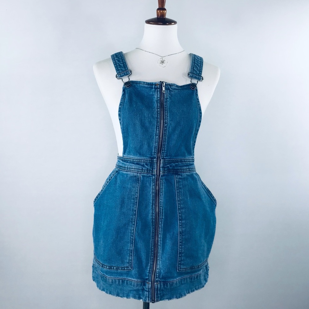 Wild Fable Blue Denim Coverall Jumper Mini Skirt